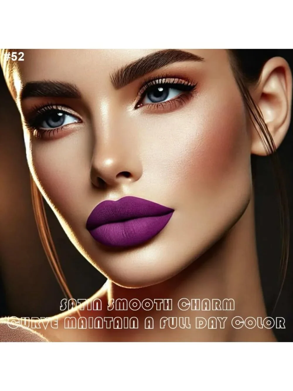 DNM 52# Purple 2Pcs 24H Long-Lasting Matte Liquid Lipstick and Lip Liner Set